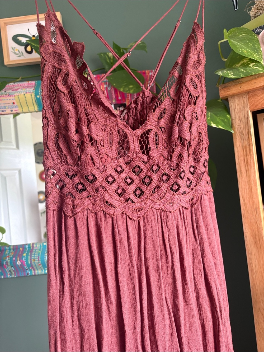 Free People One Adella Slip Maxi Dress Size L - Picture 5 of 6